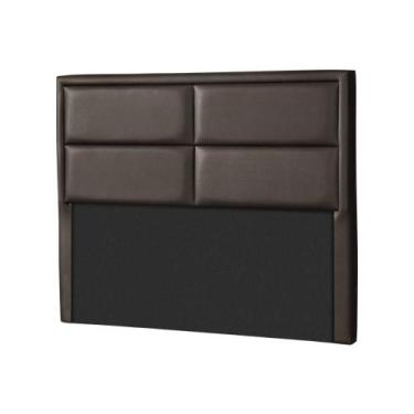 Imagem de Painel de Cama Box Estofada Casal New York Courano Marrom - Probel