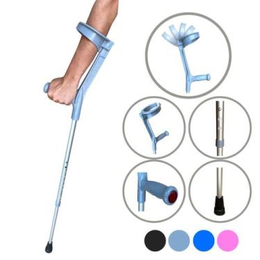 Imagem de Bengala Muleta Articulada Regulável Altura Braço Colorida - Alo Ortope