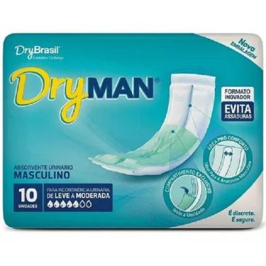 Imagem de Absorvente Masculino Dryman Gel Leve E Moderado Pct C/10 Un - Dry Man