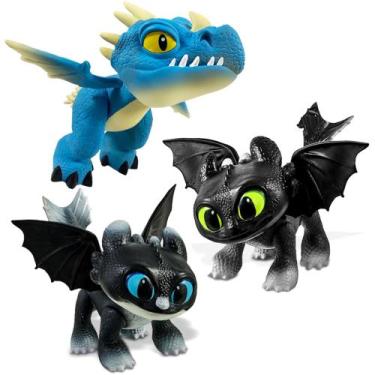 Imagem de Coleção 3 Dragões de Brinquedo Filme como Treinar seu Dragão - Pupee, 