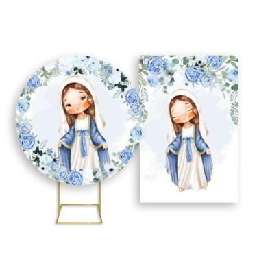 Imagem de Painel De Festa Redondo 1,50x1,50 + Painel Vertical 1,50x2,20 - Santa 