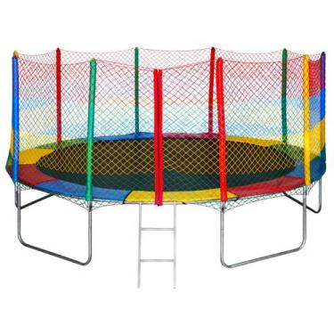 Imagem de Cama elastica 3,66m colorida 100% nacional - suporta 415kg - alta resi