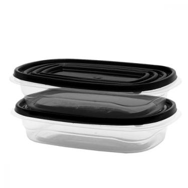 Imagem de Kit 2 Potes Porta Frios Alimentos 950ml Marmitas Vasilhas Plásticos Re