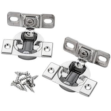 Imagem de Blum Compacta dobradiça de sobreposição de 1-3/8 polegada com fecho suave, 1 Pair (2 Hinges), Nickle