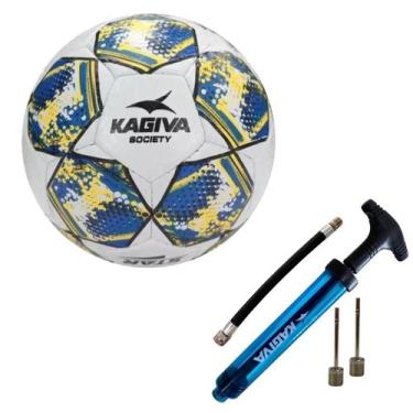 Imagem de Bola De Futebol Society Kagiva Star Costurada À Mão + Bomba De Ar Kagi