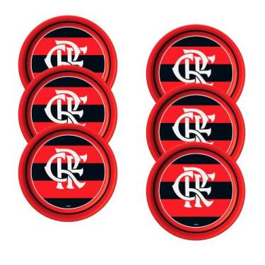 Imagem de Decoração Flamengo festa aniversário Pratos 18cm 8 unid - Festcolor