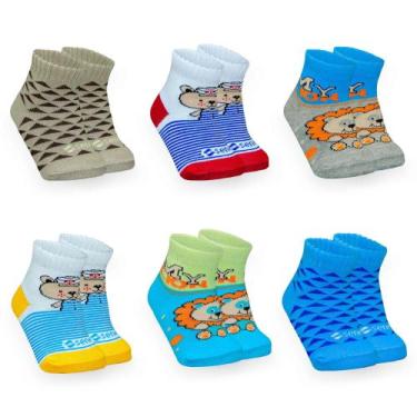 Imagem de Kit atacado 12 pares de meias de bebê em aldodão meia infantil menino 