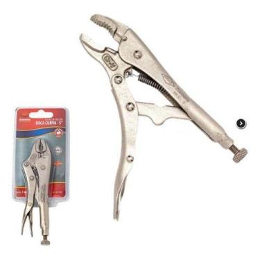 Imagem de Mini Alicate Pressão Boca Curva 5pol Cromo Vanádio - Corneta, 5"