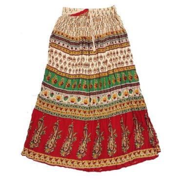 Imagem de Saia Indiana Maia Longa Estampada P M G e GG Várias Cores - Neha, Verd