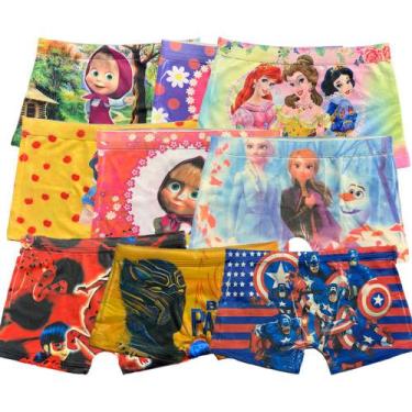 Imagem de Kit 9 Calcinha Infantil Boxer Fristyle Personagens Menina Em Microfibr