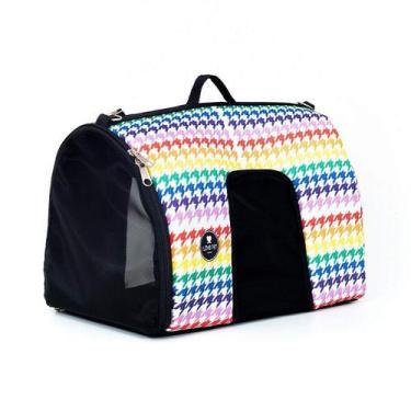 Imagem de Bolsa de Transporte I Love Pet Pied de Poule Arco-Íris para Cães e Gat