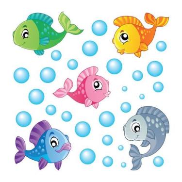 Imagem de Adesivo de Parede Infantil Fundo do Mar Quarto Criança Bebe - 227ir - 