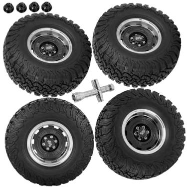 Imagem de hopsupRC RC 2.2in Wheels&Wheel Rim Tires Beadlock Wheel Upgrades Part for 1/10 SCX10 AMG 6x6 TRX4 Redcat Gen8 Redcat Everest gen 7 Pro.Aluminium Wheel Hub Rim Wheel Rim.Black(4PCS)