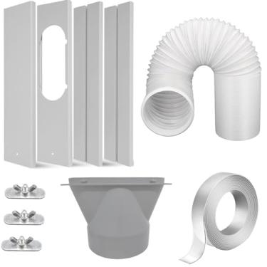 Imagem de Kit de janela de ar condicionado portátil com mangueira de escape de 13 cm, vedação de janela universal ajustável para unidade AC... (13 cm com mangueira)