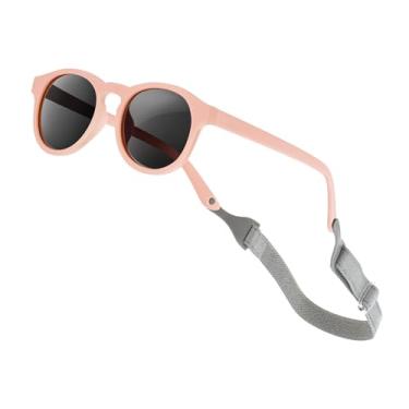 Imagem de VideMundi Óculos de sol para bebês com alça polarizada flexível UV400 para bebês meninos meninas de 0 a 24 meses, rosa