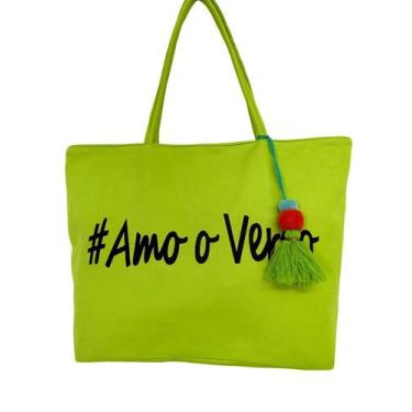 Imagem de Bolsa De Praia Sacola Impermeável Feminina Moda Praia Amo o Verão Pisc