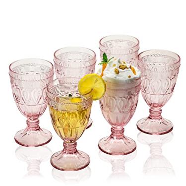 Imagem de EVEREST GLOBAL Argus Collection Taça rosa de chá gelado 283 g conjunto de 6 copos coloridos para bebidas ideais para refrigerante, coquetel, suco, água, cozinha, vidro, para qualquer ocasião, ótima