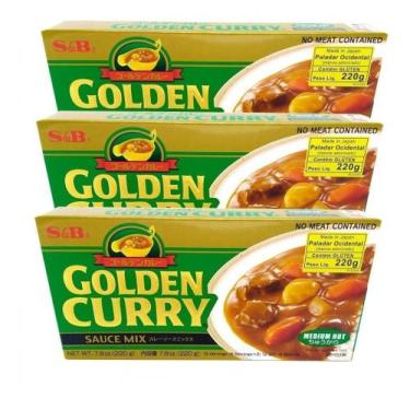 Imagem de Curry Golden S&b Chukara Médio 220g (Kit com 3)