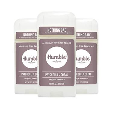 Imagem de Desodorante Humble All Natural, livre de alumínio e parabenos, desodorante masculino e feminino sem crueldade, patchouli, Copal e olíbano, pacote com 3