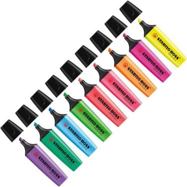 Imagem de Marca Texto Stabilo Boss, Kit 9 Cores Neon