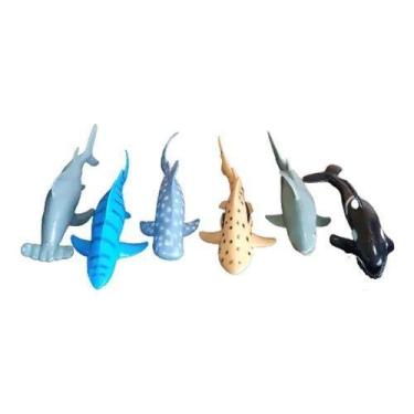 Imagem de Brinquedo de Borracha Oceano com 6 peças Baleia, Tubarão e outros - to