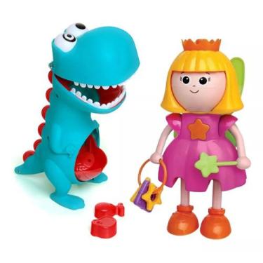 Imagem de Kit Boneco Dino Papa Tudo E Flora Fadinha Brinquedo Didático - Elka Br
