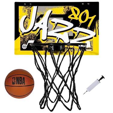 Imagem de Franklin Cesta de basquete esportiva NBA Utah Jazz Over The Door – Cesta de basquete infantil com mini basquete – Mini argola para quarto + escritório – conjunto de mini argolas para a porta
