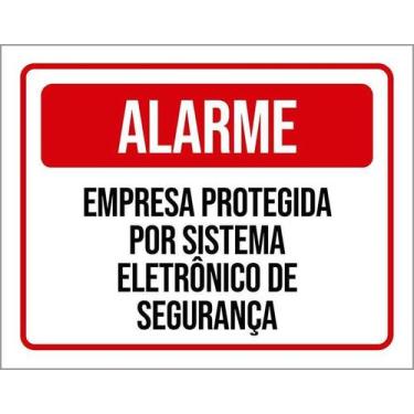 Imagem de Placa Alarme Empresa Protegida Sistema Segurança 36X46 - Sinalizo