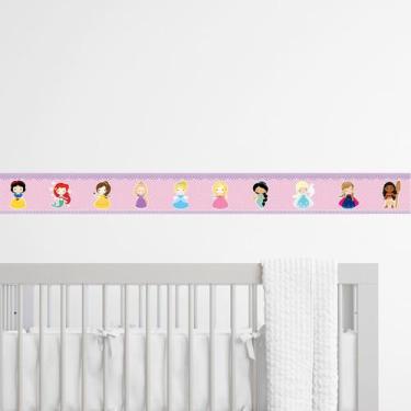 Imagem de Faixa Decorativa Princesas Infantil quarto Bebê Adesivo de Parede - D.