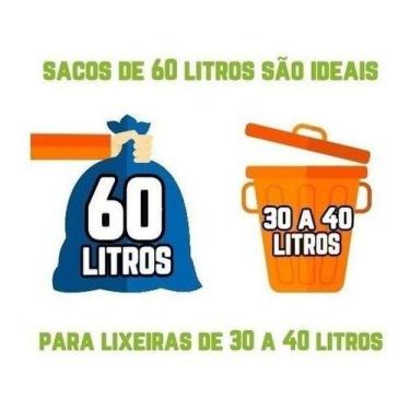 Imagem de Kit  100 Un Saco De Lixo 60 Litros Azul Super Reforçado - HIGIPACK