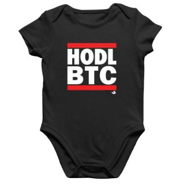 Imagem de Body Bebê Algodão Hodl BTC - Foca na Moda, Preto, P