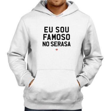 Imagem de Moletom Eu sou famoso no Serasa - Foca na Moda, Branco, GG