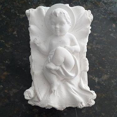 Imagem de Menino Jesus em gesso cru , para pinturas , decoração - maeartigosreli