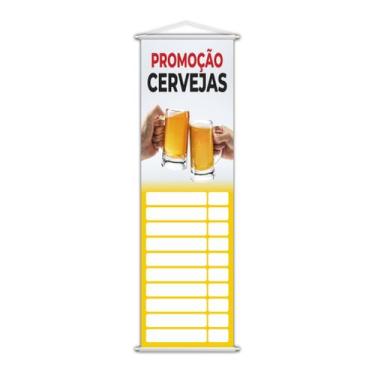 Imagem de Banner  Cervejas Tabela Preços Bebidas 100x30cm - PlimShop