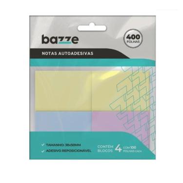 Imagem de Bloco Adesivo Bazze 38x50 400 Folhas Color Bazze