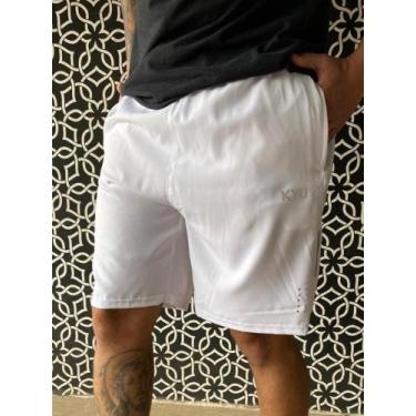 Imagem de Shorts Bermuda Tactel Masculina Cargo KYU, Branco, M