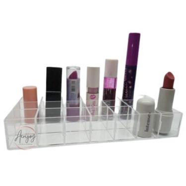 Imagem de Organizador Acrílico Porta Batom Esmalte Com 21 Divisórias - ACRIJOY