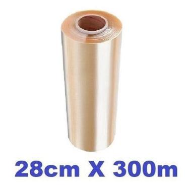 Imagem de Rolo filme plástico pvc 28x300m micra 10 alimento embalagem - Mamedes 