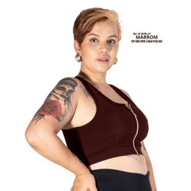 Imagem de Top Com Ziper E Bojo  Removível Plus Size Conforto Garantido pela Wolf