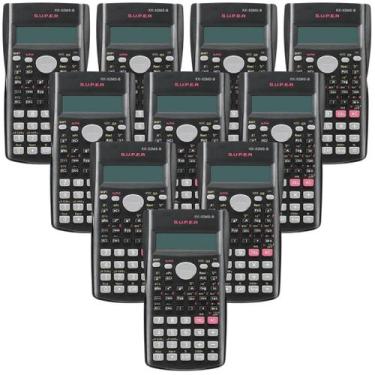 Imagem de Kit 10 Calculadora Científica 240 Funções com Capa Faculdade - Calcula