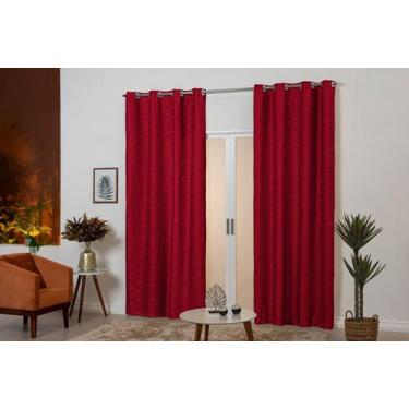 Imagem de Cortina Que Veda 50% Da Luz Jacquard 3,00 metros Com Ilhós Cromado Beg