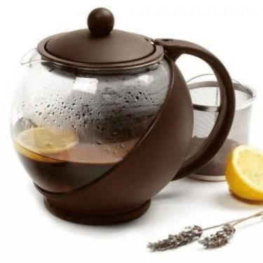 Imagem de Bule Chaleira Vidro Com Infussor Chá Sb 750ml Cafeteira - NEW