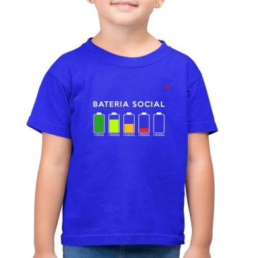 Imagem de Camiseta Algodão Infantil Bateria Social - Foca na Moda, Azul royal, 1