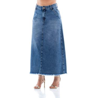 Imagem de Saia Jeans Feminina Arauto Evasê Less Water