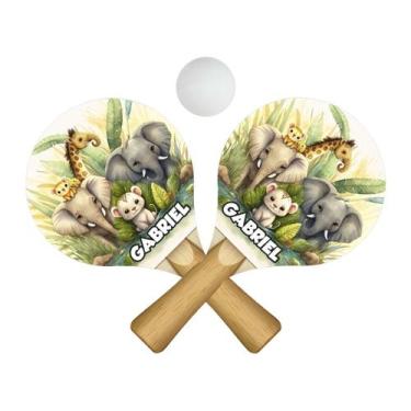 Imagem de Par de Raquetes para Tênis de Mesa Personalizado com Nome + Bolinha 24