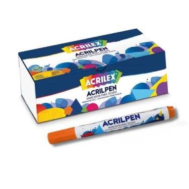 Imagem de Caneta Marcador Para Tecido Acrilpen Unidade - Acrilex, LARANJA