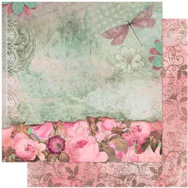 Imagem de Folha Para Scrapbook Dupla Face - Rosas, Arabesco, Libelula - SD-1052 