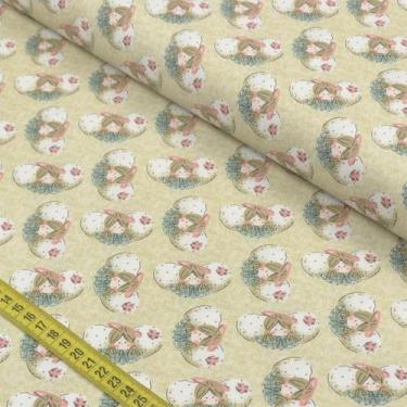 Imagem de Tecido Estampado para Patchwork - Angels: Rostos Anjinhos Pastel (0,50