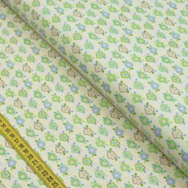 Imagem de Tecido Estampado para Patchwork - Birdies : Green Little Flowers (0,50