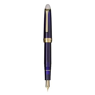 Imagem de Sailor Fountain Pen Shikiori Superfície noturna iluminada pela lua longa ponta fina 11-0558-203 com adesivo Kanji LOVE roxo 14,7 x 1,2 x 1 cm